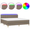 vidaXL Boxspringbett mit Matratze & LED Taupe 160x200 cm Stoff
