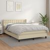 vidaXL Boxspringbett mit Matratze Creme 140x200 cm Kunstleder