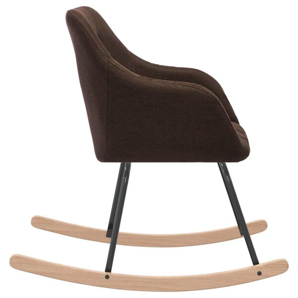 vidaXL Schaukelstuhl Dunkelbraun Stoff