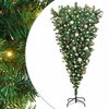 vidaXL Umgedrehter k&uuml;nstlicher vorbeleuchteter Weihnachtsbaum mit Ball-Set