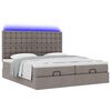 vidaXL Ottoman-Bett mit Matratzen & LEDs Taupe 160x200 cm Stoff