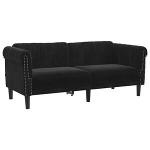 vidaXL Sofa 2-Sitzer Schwarz Samt