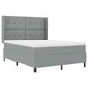 vidaXL Boxspringbett mit Matratze Hellgrau 140 x 200 cm Stoff