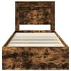 vidaXL Bettrahmen Rauchige Eiche und Silber 75 x 190 cm Holzwerkstoff