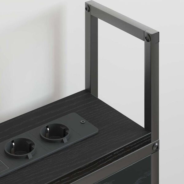 vidaXL Kopfteil mit Stauraum mit Ladestation Schwarz Eichen-Optik