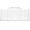 vidaXL Gabionen mit Hochbogen 25 Stk 300x50x120/140cm Verzinktes Eisen