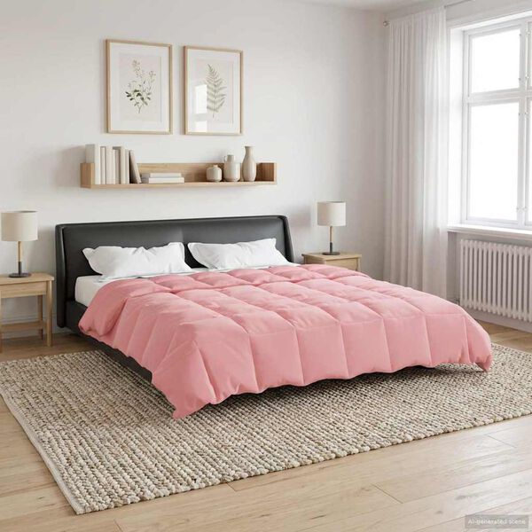vidaXL Sommerdecke Gepolstert Rosa 200 x 200 cm Mikrofaser