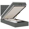 vidaXL Ottomane Bett mit Matratze & LEDs Dunkelgrau 90x200 cm Stoff