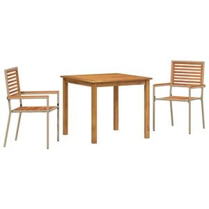 vidaXL Garten Essgruppe 3 pcs Beige Poly Rattan