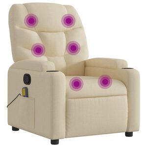 vidaXL Massagesessel Creme Stoff