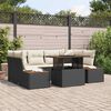 vidaXL Garten Essgruppe mit Kissen mit Kissen 9 pcs Schwarz und Beige