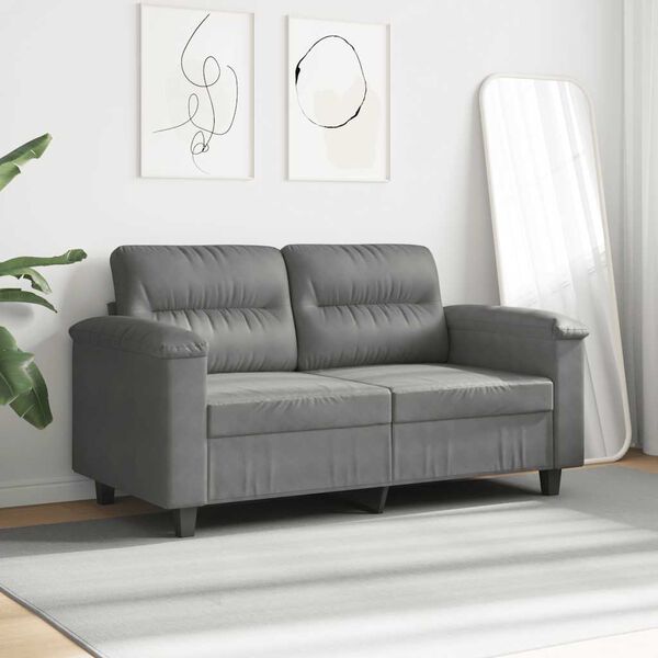 vidaXL 2-Sitzer-Sofa Dunkelgrau 120 cm Mikrofasergewebe