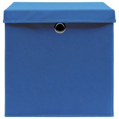 vidaXL Aufbewahrungsboxen mit Deckeln 10 Stk. 28x28x28 cm Blau