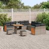 vidaXL Gartensofa-set mit Kissen 17 pcs Grau Poly-Rattan
