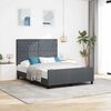vidaXL Boxspringbett mit Kopfteil Dunkelgrau 140 x 190 cm Samt