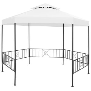 vidaXL Gartenpavillon 323x275x265 cm Wei&szlig; 180 g/m&sup2;