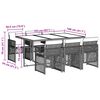 vidaXL 7-tlg. Garten-Essgruppe mit Kissen Schwarz Poly Rattan