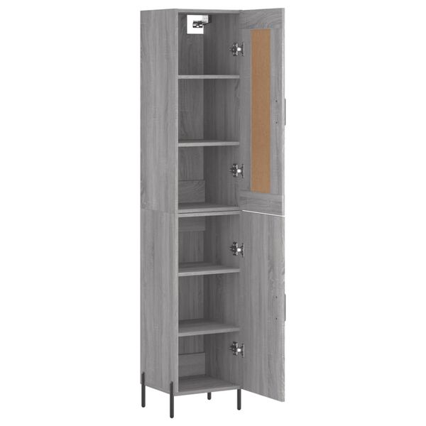 vidaXL Highboard Grau Sonoma 34,5x34x180 cm Holzwerkstoff