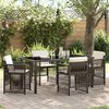 vidaXL Garten Essgruppe 5 pcs Braun Pulverbeschichteter Stahl