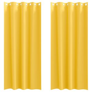 vidaXL Verdunkelungs-Vorh&auml;nge mit Ringen 2 stk. Senfgelb 245 x 140 cm