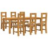 vidaXL Essgruppe 7 Stk. Beige Massivholz Eiche