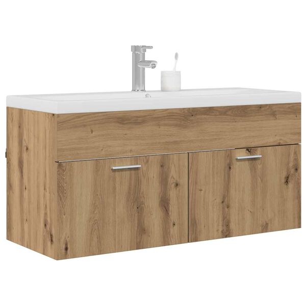 vidaXL Badezimmerschrank Wandmontiert Artisan-Eiche 100 x 38,5 x 46 cm