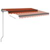 vidaXL Markise Manuell Einziehbar mit LED 3,5x2,5 m Orange und Braun