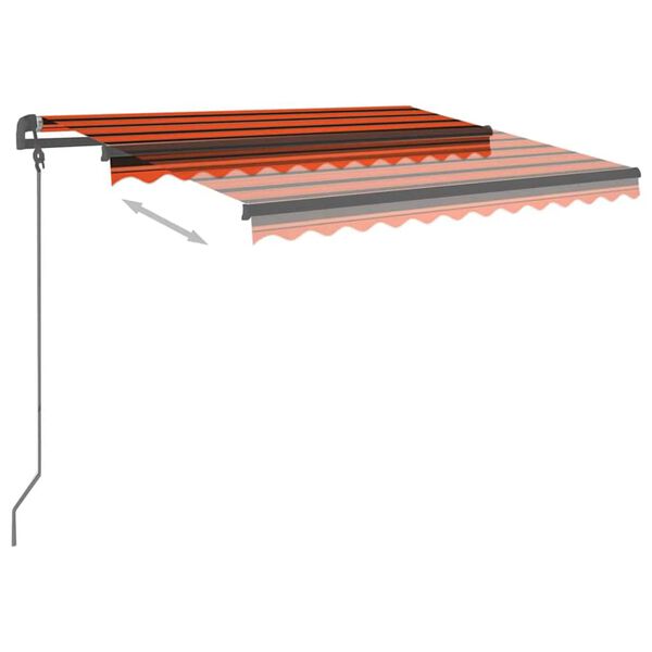 vidaXL Markise Manuell Einziehbar mit LED 3,5x2,5 m Orange und Braun