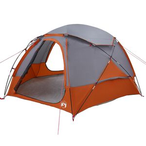 vidaXL Kuppelzelt mit abnehmbarem Regenfly Grau und Orange 4-Personen