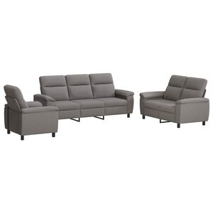 vidaXL Sofa-Set 3 pcs Taupe Stoff
