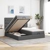 vidaXL Ottoman-Bett mit Matratzen & LEDs Dunkelgrau 180x200 cm Stoff