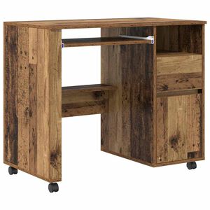 vidaXL Tisch mit R&auml;dern Mit Rad Altholz 91 x 50 x 77 cm Holzwerkstoff
