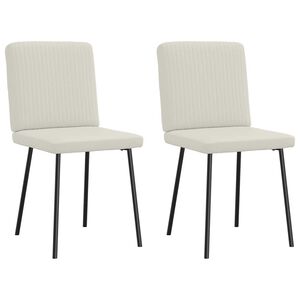 vidaXL Esszimmerstühle 2 Stk. Creme Samt
