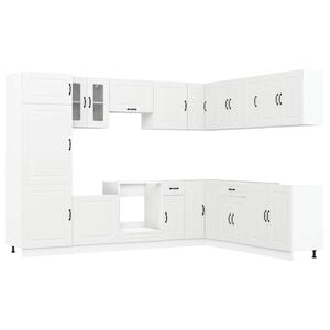 vidaXL 14-tlg. K&uuml;chenschrank-Set Kalmar Wei&szlig; Holzwerkstoff