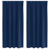 vidaXL Verdunkelungs-Vorh&auml;nge mit Ringen 2 pcs Dunkelblau 175 x 140 cm