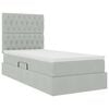 vidaXL Bett mit Stauraum und LED mit LED Hellgrau 100 x 200 cm Samt