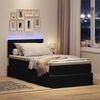 vidaXL Bett mit Stauraum und LED mit LED Schwarz 100 x 200 cm Samt