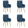 vidaXL Esszimmerst&uuml;hle 4 pcs Stoff Blau 60 x 56 x 96 cm
