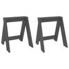 vidaXL Hocker 2 Stk. Grau 40x40x45 cm Massivholz Kiefer