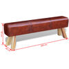 vidaXL Sitzbank Echtleder Braun 160x28x50 cm
