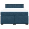 vidaXL Boxspringbett mit Matratze Dunkelblau 140x190 cm Samt