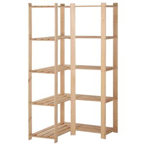 vidaXL Eck-Lagerregal mit 5 B&ouml;den 82,5x82,5x170 cm Massivholz Kiefer