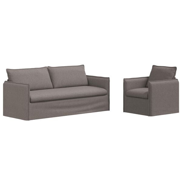 vidaXL Sofa 2 pcs Taupe