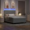 vidaXL Boxspringbett mit Matratze mit LED Hellgrau 160 x 200 cm Stoff