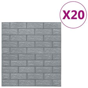 vidaXL 3D Tapete Ziegelstein Selbstklebend 20 Stk. Anthrazit