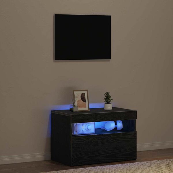 vidaXL Nachttisch Schwarz Eichen-Optik 60 x 35 x 40 cm Holzwerkstoff