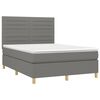 vidaXL Boxspringbett mit Matratze & LED Dunkelgrau 140x190 cm Stoff