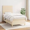 vidaXL Boxspringbett mit Matratze Creme 80x200 cm Stoff