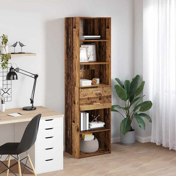 vidaXL Highboard Altholz 50 x 42,5 x 185 cm Holzwerkstoff