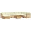 vidaXL Outdoor-Sofagarnitur 9 Stk. Wei&szlig; und Creme Polyester